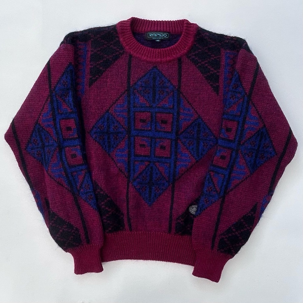 Vintage Rapido Essess Sports Saeater Acrylic Blend Size Women’s Small Geometric